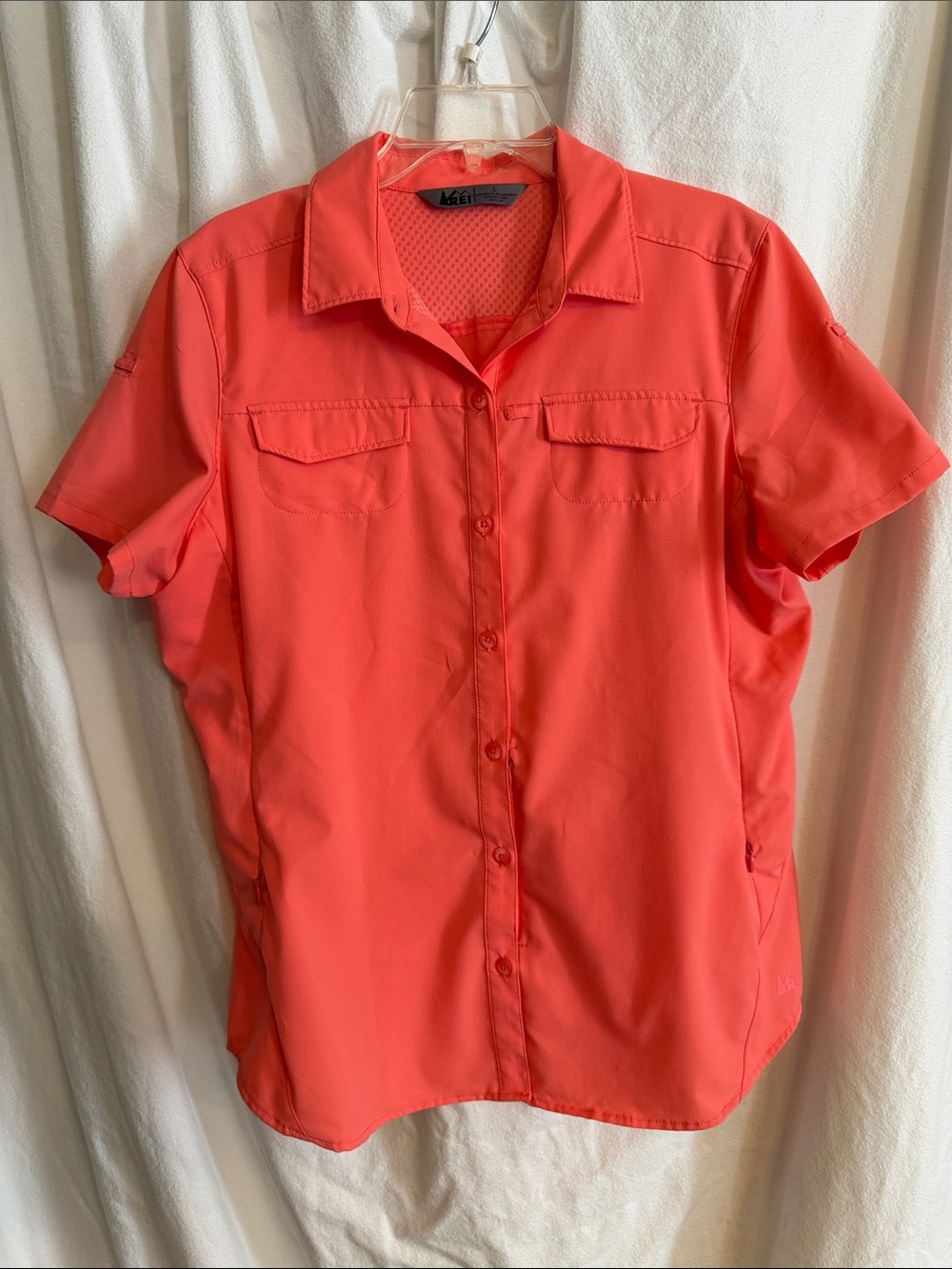 REI Women's Coral Button-Front Short Sleeve Shirt